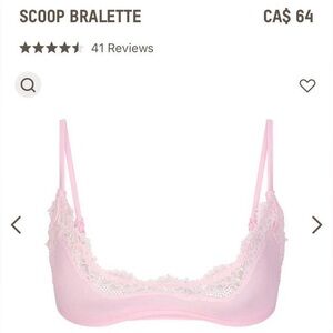 SKIMS Fits Everybody Lace Scoop Bralette - Cherry Blossom